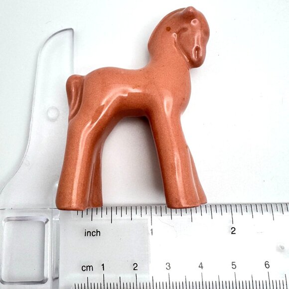 Vtg Mid-Century 40s Brush McCoy Horse Of Troy Trojan Pottery Figurine Pink Pony - Picture 2 of 10